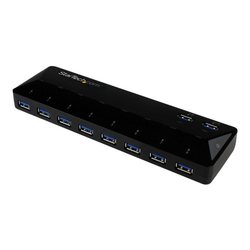 StarTech.com Startech USB 3.0-hub med 10 portar och laddnings- &amp; synkningsportar - 2x 1,5 A-portar - USB-växel - 10 portar