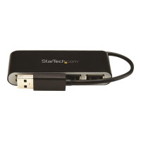 Produktbild för Startech Bärbar USB 2.0-hubb med 4 portar och inbyggd kabel - hubb - 4 portar