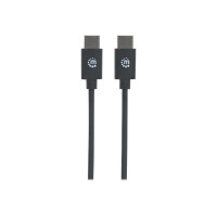 Produktbild för Manhattan USB-C to USB-C Cable, 2m, Male to Male, Black, 480 Mbps (USB 2.0), 3A, Hi-Speed USB, Lifetime Warranty, Polybag - USB typ C-kabel - USB-C till USB-C - 2 m