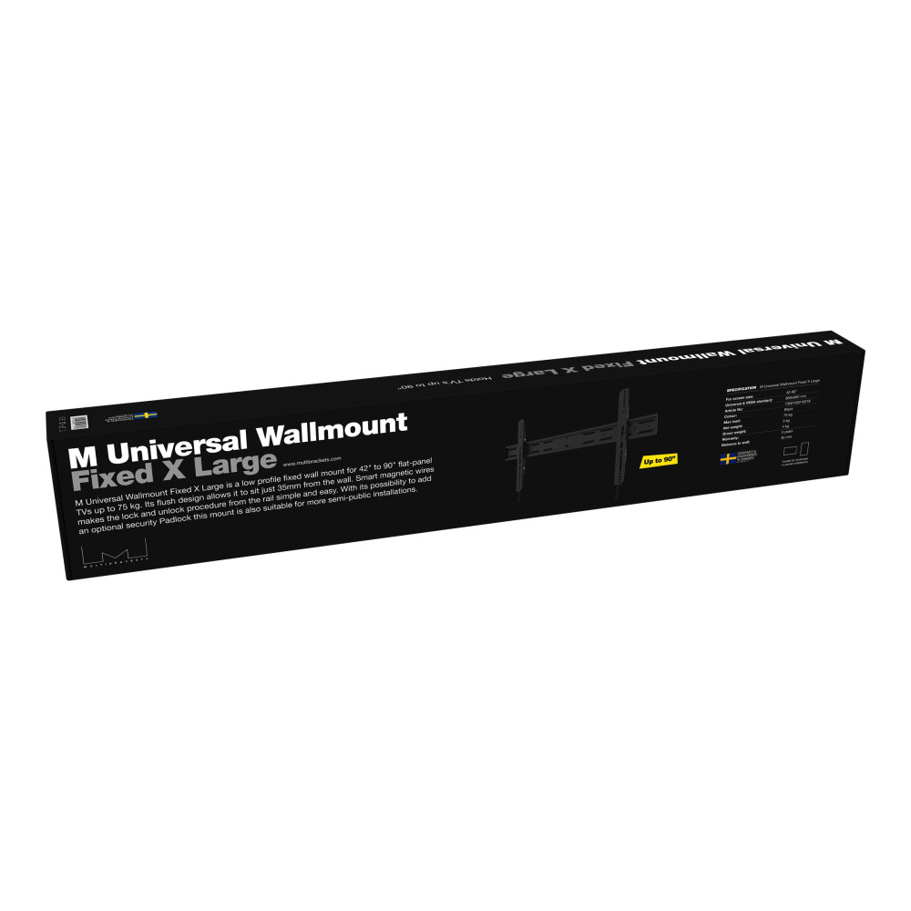Produktbild för Multibrackets M Universal Wallmount Fixed X Large konsol - låg profil - för LCD-display - svart