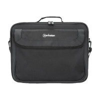 Produktbild för Manhattan Cambridge Laptop Bag 15.6", Clamshell Design, Black, LOW COST, Accessories Pocket, Document Compartment on Back, Shoulder Strap (removable), Equivalent to Targus TAR300, Notebook Case, Three Year Warranty - notebook-väska