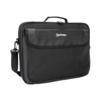 Produktbild för Manhattan Cambridge Laptop Bag 15.6", Clamshell Design, Black, LOW COST, Accessories Pocket, Document Compartment on Back, Shoulder Strap (removable), Equivalent to Targus TAR300, Notebook Case, Three Year Warranty - notebook-väska