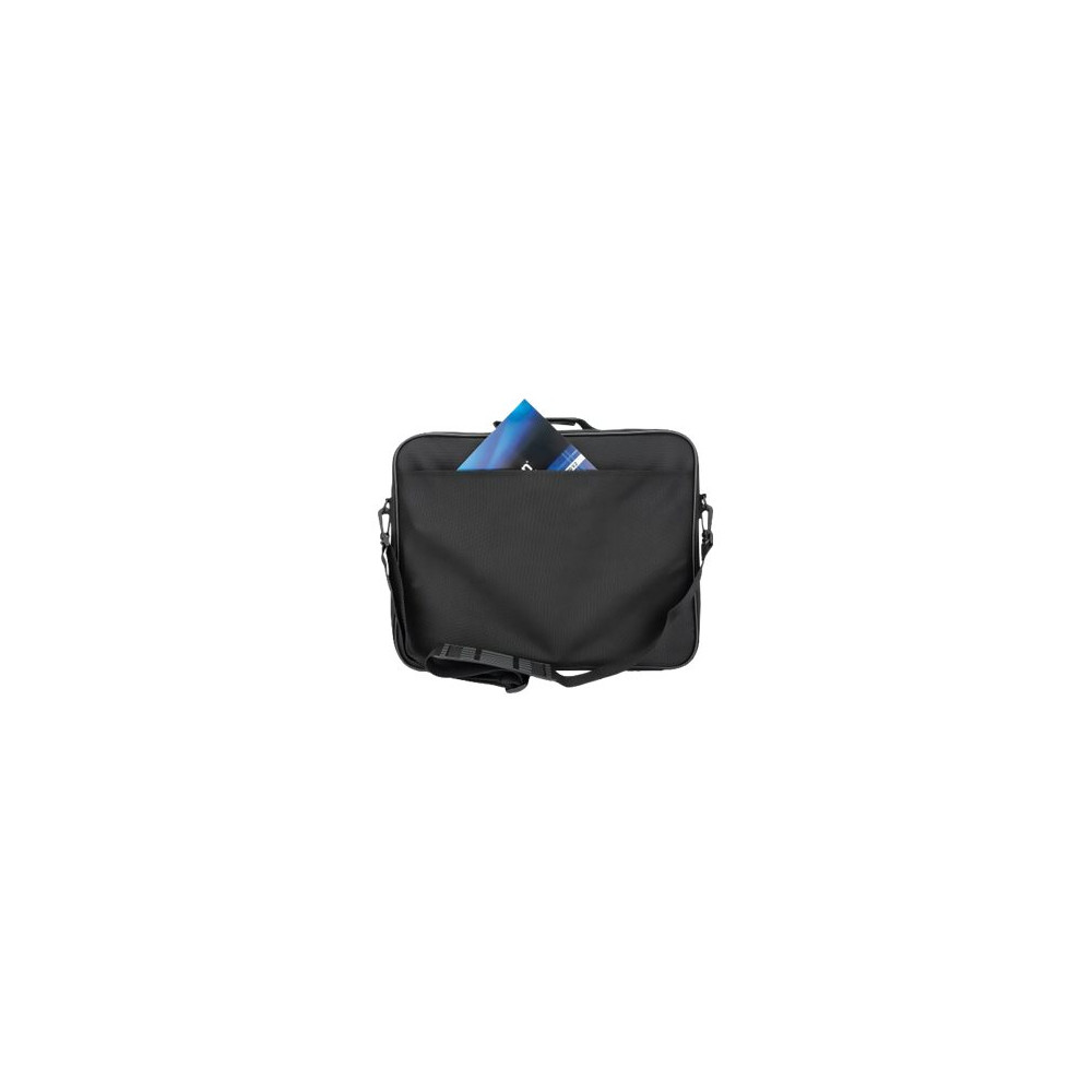 Produktbild för Manhattan Cambridge Laptop Bag 15.6", Clamshell Design, Black, LOW COST, Accessories Pocket, Document Compartment on Back, Shoulder Strap (removable), Equivalent to Targus TAR300, Notebook Case, Three Year Warranty - notebook-väska