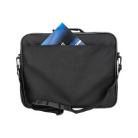 Produktbild för Manhattan Cambridge Laptop Bag 15.6", Clamshell Design, Black, LOW COST, Accessories Pocket, Document Compartment on Back, Shoulder Strap (removable), Equivalent to Targus TAR300, Notebook Case, Three Year Warranty - notebook-väska
