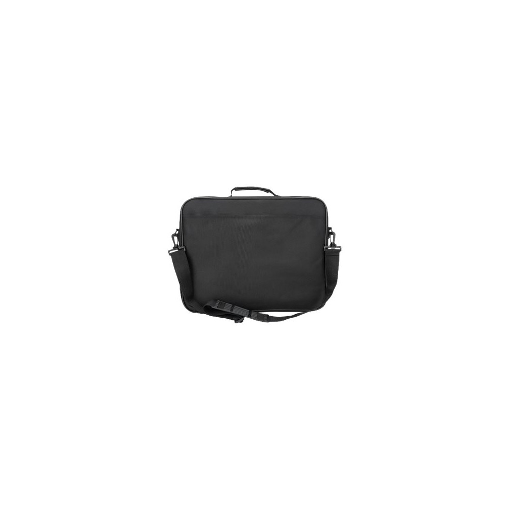 Produktbild för Manhattan Cambridge Laptop Bag 15.6", Clamshell Design, Black, LOW COST, Accessories Pocket, Document Compartment on Back, Shoulder Strap (removable), Equivalent to Targus TAR300, Notebook Case, Three Year Warranty - notebook-väska