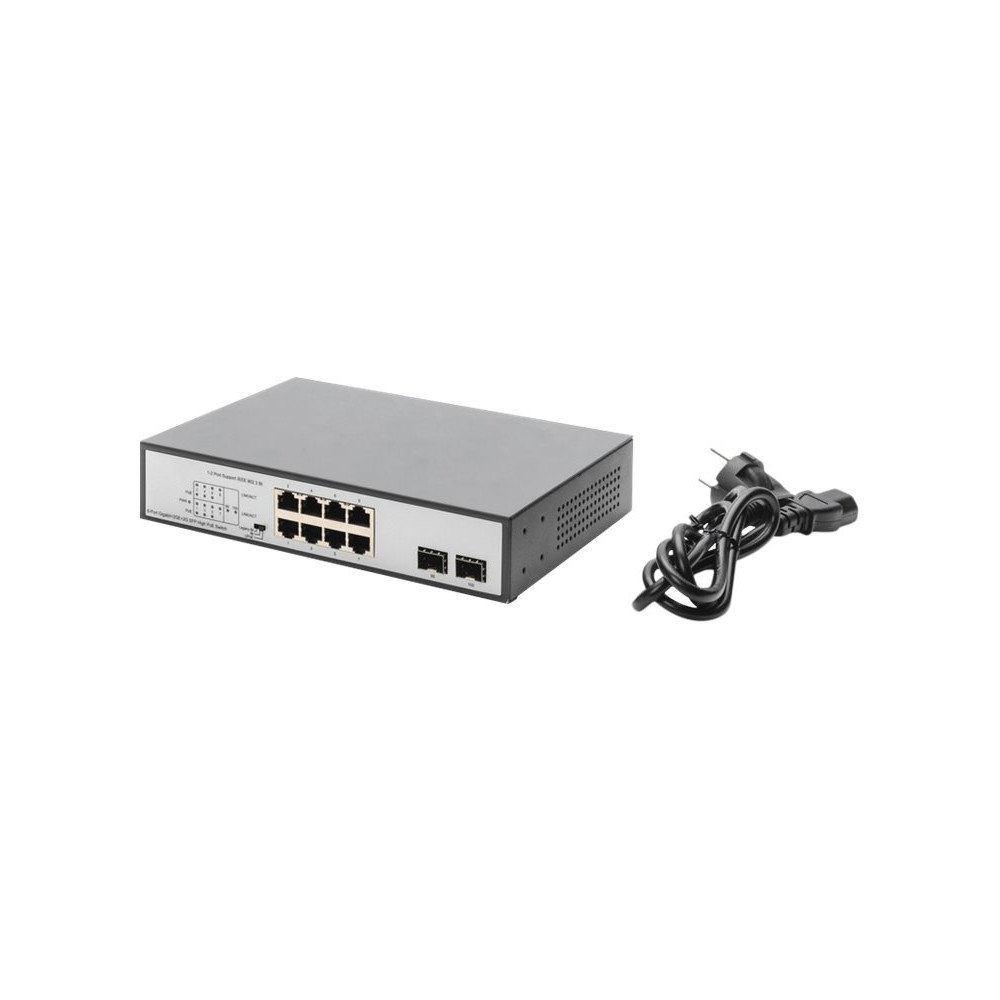 Produktbild för DIGITUS DN-95140 - switch - 8 portar - ohanterad - rackmonterbar