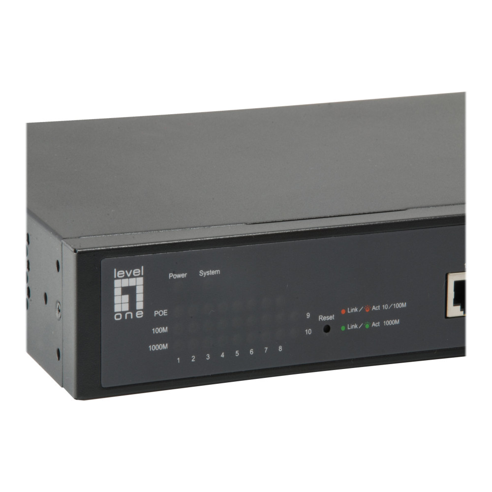 Produktbild för LevelOne GEP-1051 - switch - 10 portar - smart - rackmonterbar