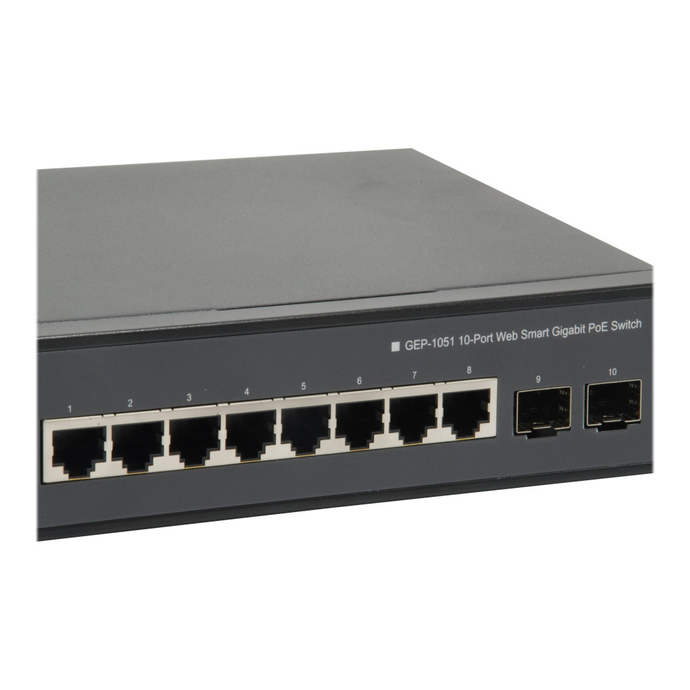 Produktbild för LevelOne GEP-1051 - switch - 10 portar - smart - rackmonterbar