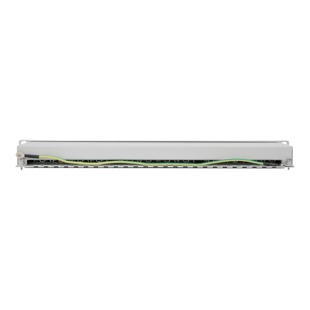 Produktbild för Intellinet Patch Panel, Cat6a, FTP, 24-Port, 1U, Shielded, 90° Top-Entry Punch Down Blocks, Grey - patch-panel - 1U - 19"