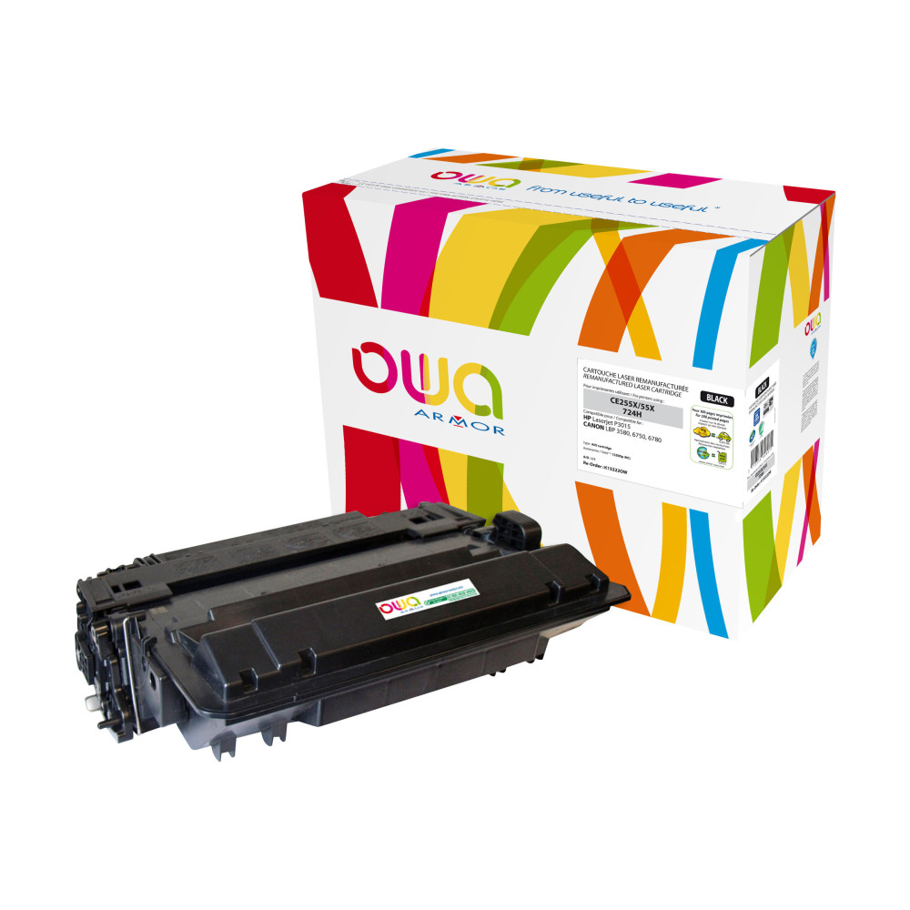 Produktbild för OWA - svart - kompatibel - återanvänd - tonerkassett (alternativ för: HP 55X)