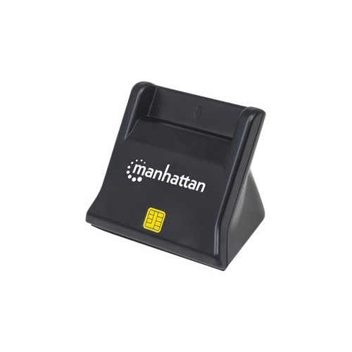 Manhattan Manhattan USB-A Smart/SIM Card Reader, 480 Mbps (USB 2.0), Desktop Standing, Friction Type compatible, Hi-Speed USB, Cable 86cm, Black, Three Year Warranty, Blister - SMART-kortläsare - USB 2.0