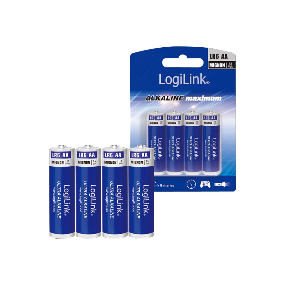 Produktbild för LogiLink Ultra Power Mignon batteri - 4 x AA-typ - alkaliskt