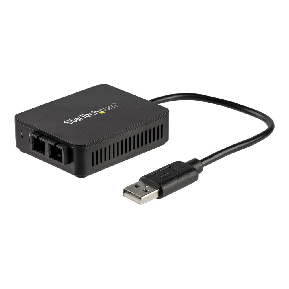 Produktbild för Startech USB to Fiber Optic Converter, 100Mbps, USB 2.0 to Fiber Network Adapter, 100BASE-FX SC Female Duplex Multimode Fiber/MMF Compatible, 2Km, Compact USB to Fiber LAN Adapter - USB to LAN Adapter (US100A20FXSC) - nätverksadapter - USB 2.0 - 100Base-F