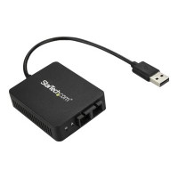 Produktbild för Startech USB to Fiber Optic Converter, 100Mbps, USB 2.0 to Fiber Network Adapter, 100BASE-FX SC Female Duplex Multimode Fiber/MMF Compatible, 2Km, Compact USB to Fiber LAN Adapter - USB to LAN Adapter (US100A20FXSC) - nätverksadapter - USB 2.0 - 100Base-F