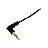Produktbild för StarTech.com 3 ft. (0.9 m) 3.5mm Audio Cable - 3.5mm Slim Audio Cable - Right Angle - Male/Male - Aux Cable (MU3MMSRA) - ljudkabel - 91 cm
