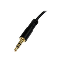 Produktbild för StarTech.com 3 ft. (0.9 m) 3.5mm Audio Cable - 3.5mm Slim Audio Cable - Right Angle - Male/Male - Aux Cable (MU3MMSRA) - ljudkabel - 91 cm