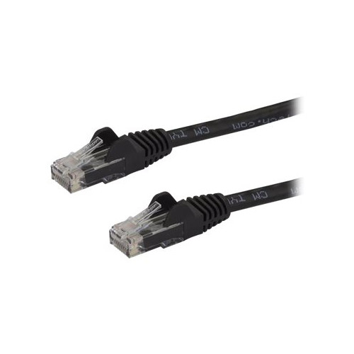 StarTech.com StarTech.com 100ft CAT6 Ethernet Cable, 10 Gigabit Snagless RJ45 650MHz 100W PoE Patch Cord, CAT 6 10GbE UTP Network Cable w/Strain Relief, Black, Wiring is UL Certified/TIA - Category 6 - 24AWG (N6PATCH100BK) - patch-kabel - 30.5 m - svart