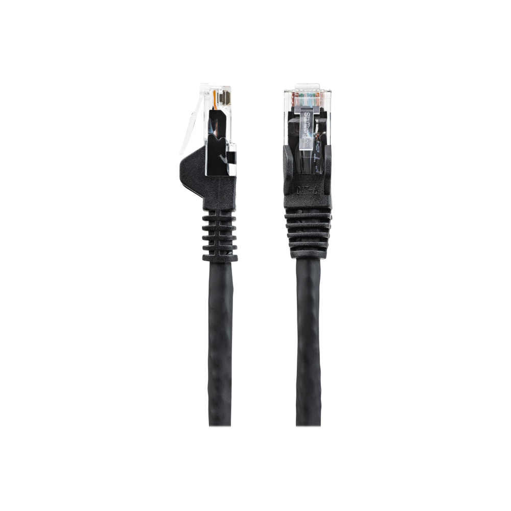 Produktbild för StarTech.com 100ft CAT6 Ethernet Cable, 10 Gigabit Snagless RJ45 650MHz 100W PoE Patch Cord, CAT 6 10GbE UTP Network Cable w/Strain Relief, Black, Wiring is UL Certified/TIA - Category 6 - 24AWG (N6PATCH100BK) - patch-kabel - 30.5 m - svart