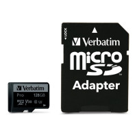 Produktbild för Verbatim PRO - flash-minneskort - 128 GB - mikroSDXC UHS-I