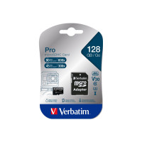 Produktbild för Verbatim PRO - flash-minneskort - 128 GB - mikroSDXC UHS-I