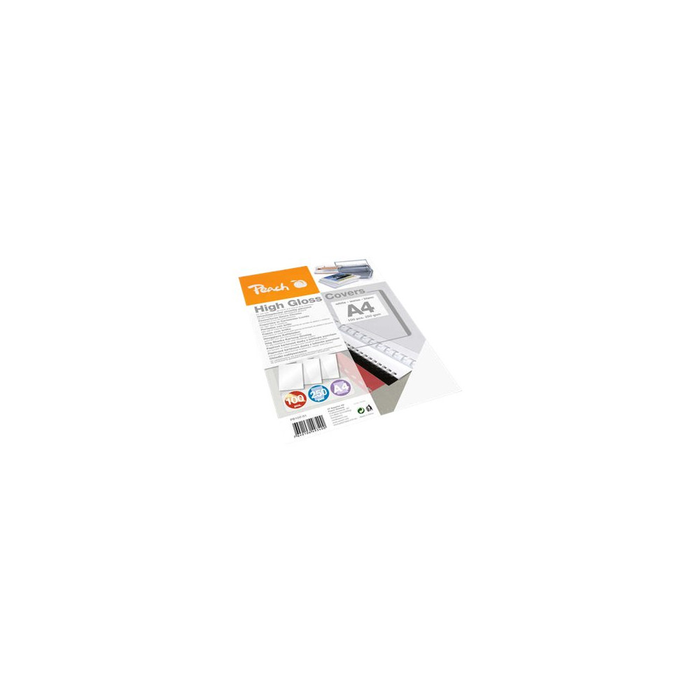 Produktbild för Peach PB100-01 - 100 ark - 250 g/m² - bakre pärmskydd