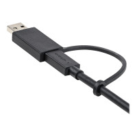 Produktbild för StarTech 1 m USB-C-kabel med USB-A-adapterdongel - Hybrid 2-i-1 USB C-kabel med USB-A - USB-C till USB-C (10 Gbps/100 W PD), USB-A till USB-C (5 Gbps) - Perfekt för hybriddockningsstationer - USB typ C-kabel - USB-C till USB-C - 1 m