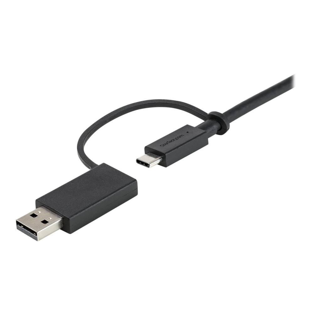 Produktbild för StarTech 1 m USB-C-kabel med USB-A-adapterdongel - Hybrid 2-i-1 USB C-kabel med USB-A - USB-C till USB-C (10 Gbps/100 W PD), USB-A till USB-C (5 Gbps) - Perfekt för hybriddockningsstationer - USB typ C-kabel - USB-C till USB-C - 1 m