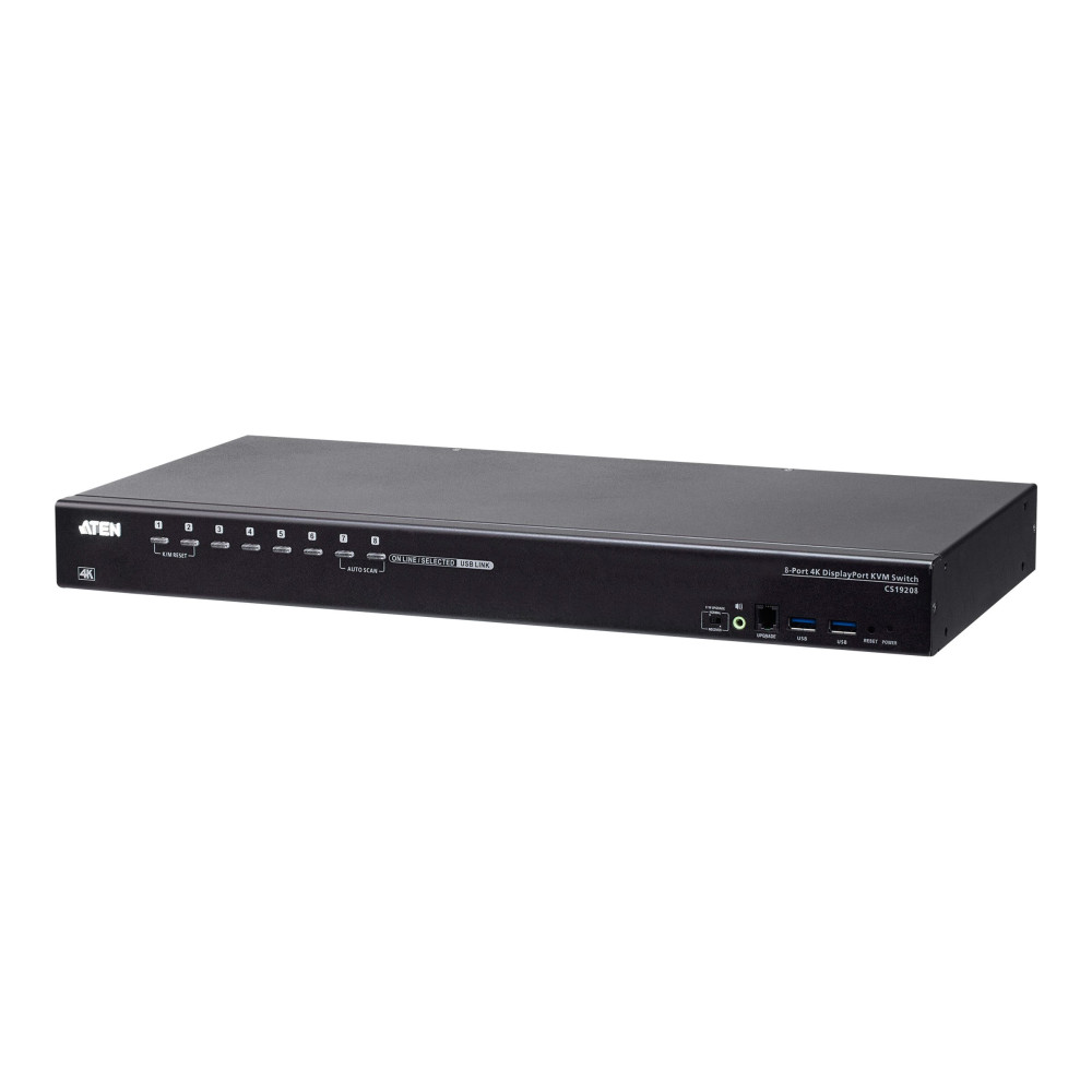 Produktbild för ATEN CS19208 - omkopplare för tangentbord/video/mus/ljud/USB - 8 portar - rackmonterbar