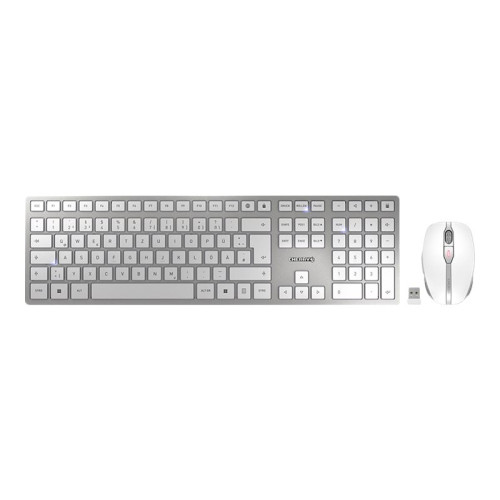 CHERRY CHERRY DW 9100 SLIM - sats med tangentbord och mus - QWERTZ - tysk - vit/silver Inmatningsenhet
