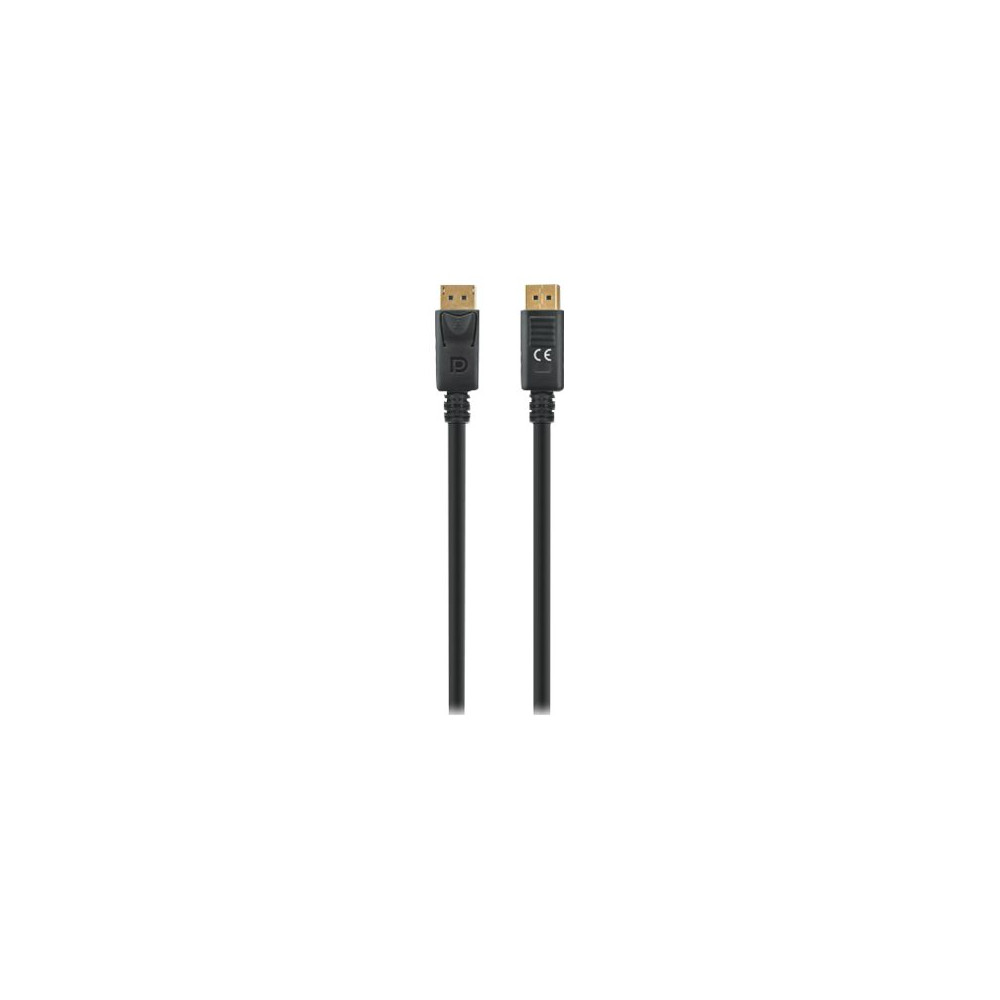 Produktbild för Manhattan DisplayPort 1.4 Cable, 8K@60hz, 3m, PVC Cable, Male to Male, With Latches, Fully Shielded, Black, Lifetime Warranty, Polybag - DisplayPort-kabel - DisplayPort till DisplayPort - 3 m