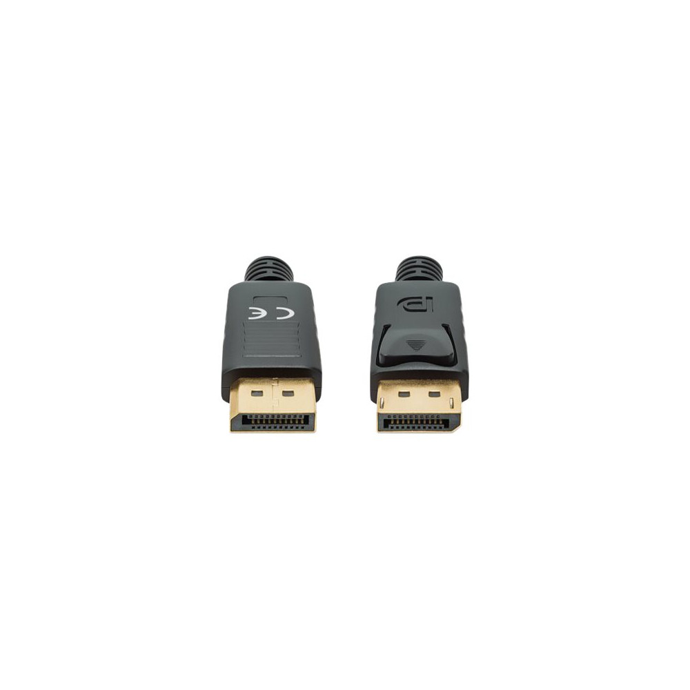 Produktbild för Manhattan DisplayPort 1.4 Cable, 8K@60hz, 3m, PVC Cable, Male to Male, With Latches, Fully Shielded, Black, Lifetime Warranty, Polybag - DisplayPort-kabel - DisplayPort till DisplayPort - 3 m