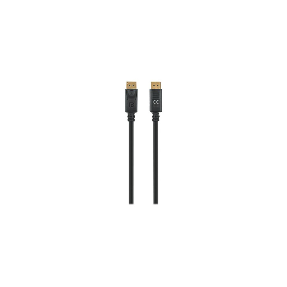 Produktbild för Manhattan DisplayPort 1.4 Cable, 8K@60hz, 1m, PVC Cable, Male to Male, With Latches, Fully Shielded, Black, Lifetime Warranty, Polybag - DisplayPort-kabel - DisplayPort till DisplayPort - 1 m