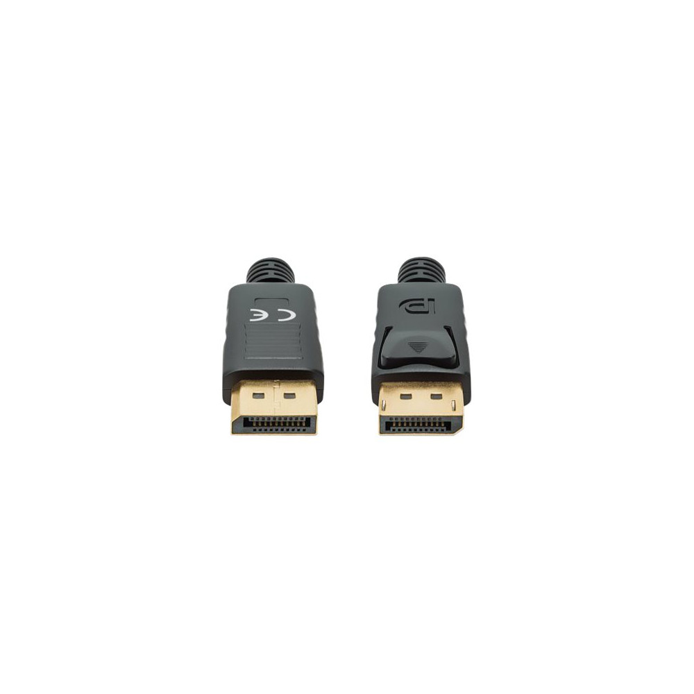Produktbild för Manhattan DisplayPort 1.4 Cable, 8K@60hz, 1m, PVC Cable, Male to Male, With Latches, Fully Shielded, Black, Lifetime Warranty, Polybag - DisplayPort-kabel - DisplayPort till DisplayPort - 1 m