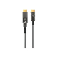 Produktbild för Manhattan HDMI to Micro HDMI Plenum-Rated Cable, 4K@60Hz (Premium High Speed), 50m, Active, Detachable HDMI Male (Type A), Male to Male, Black, Gold Plated Contacts, Lifetime Warranty, Polybag - HDMI-kabelkit med Ethernet - 50 m