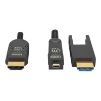 Produktbild för Manhattan HDMI to Micro HDMI Plenum-Rated Cable, 4K@60Hz (Premium High Speed), 50m, Active, Detachable HDMI Male (Type A), Male to Male, Black, Gold Plated Contacts, Lifetime Warranty, Polybag - HDMI-kabelkit med Ethernet - 50 m