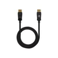Produktbild för Manhattan DisplayPort 1.4 Cable, 8K@60hz, 2m, Braided Cable, Male to Male, With Latches, Fully Shielded, Black, Lifetime Warranty, Polybag - DisplayPort-kabel - DisplayPort till DisplayPort - 2 m