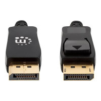 Produktbild för Manhattan DisplayPort 1.4 Cable, 8K@60hz, 2m, Braided Cable, Male to Male, With Latches, Fully Shielded, Black, Lifetime Warranty, Polybag - DisplayPort-kabel - DisplayPort till DisplayPort - 2 m