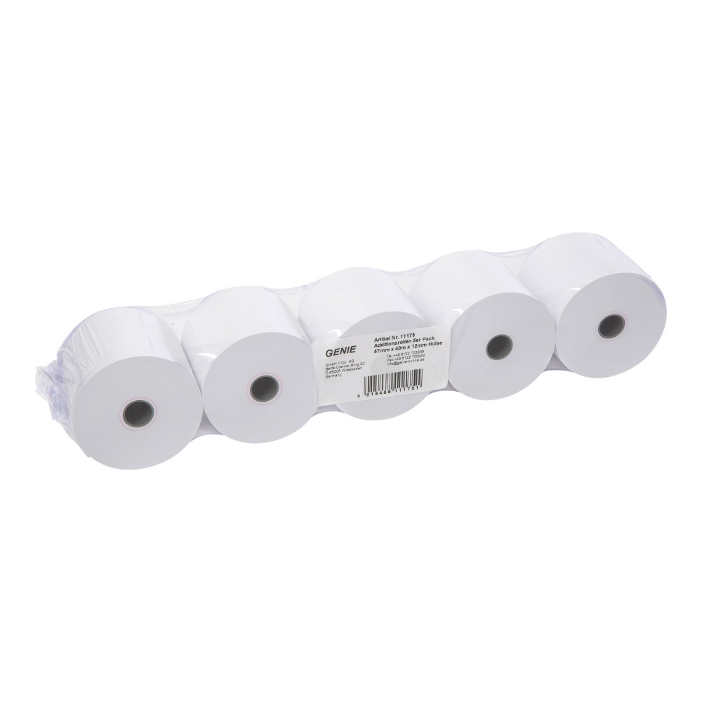 Produktbild för GENIE - vanligt papper - 5 rulle (rullar) - Rulle (5,7 cm x 40 m)