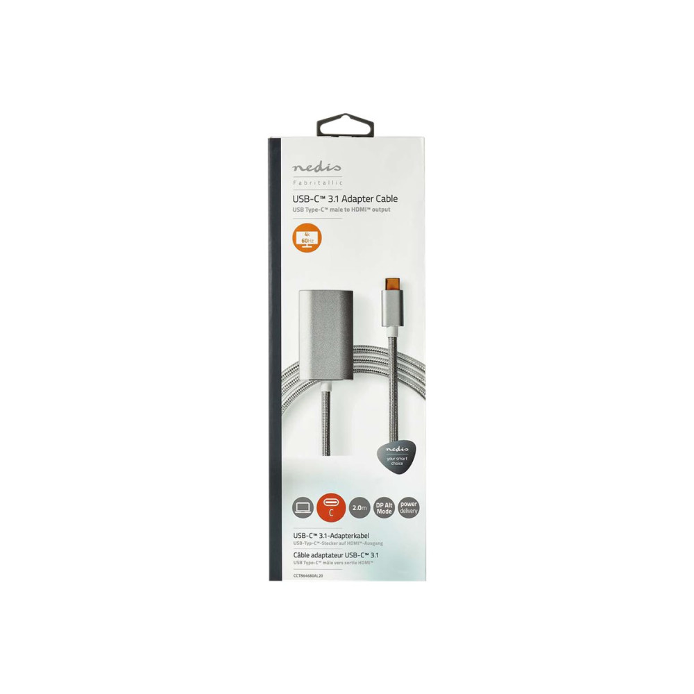 Produktbild för Nedis kabel för video / ljud - HDMI / USB 3.2 Gen 1 - 2 m