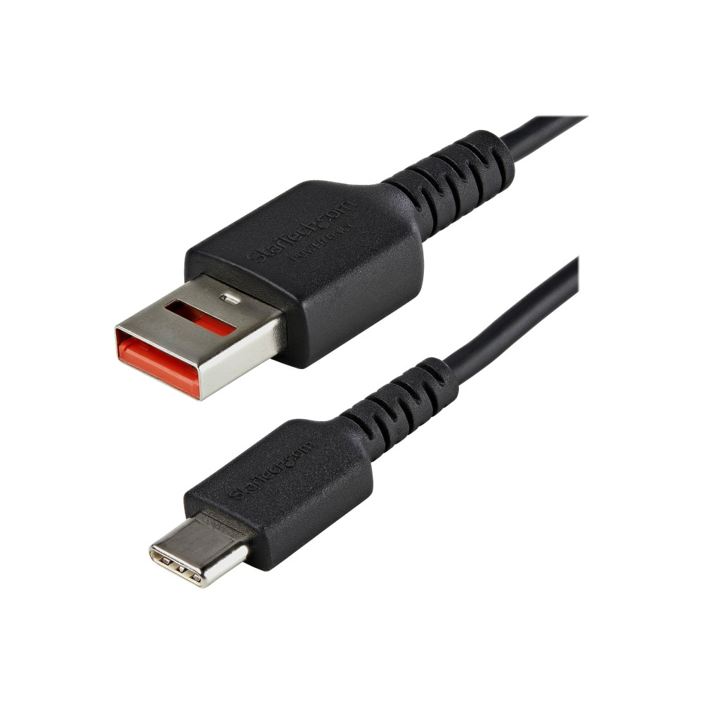 Produktbild för StarTech.com Säker laddningskabel på 1 m - USB-A till USB-C-datablockerarkabel för endast laddning - Laddningskabel utan data för telefon/surfplatta - Datablockerande USB-kabeladapter - USB typ C-kabel - USB (endast ström) till USB-C (enbart ström) - 100 