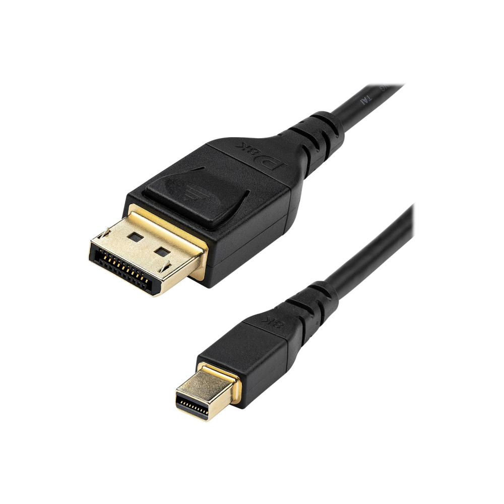 Produktbild för StarTech 1 m VESA-certifierad Mini DisplayPort till DisplayPort 1.4-kabel - 8K 60Hz HBR3 HDR - Super UHD mDP till DP 1.4-sladd - Tunn (34 AWG) Ultra HD 4K 120Hz - Bildskärms-/videokabel - DisplayPort-kabel - Mini DisplayPort till DisplayPort - 1 m