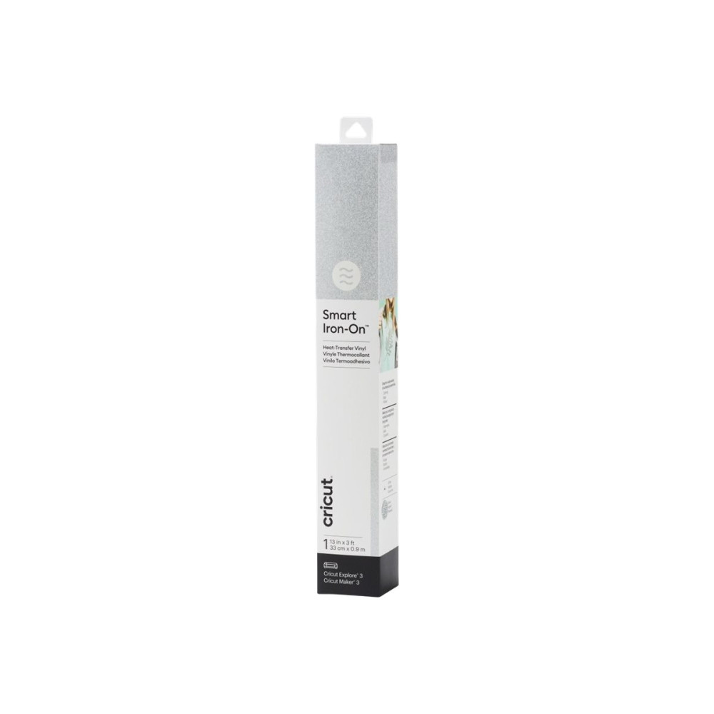 Produktbild för Cricut Smart Iron-On - hantverksmaterial - 33 cm x 2.7 m - silver - vinyl
