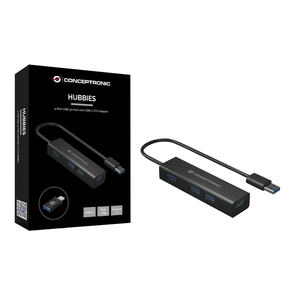 Produktbild för Conceptronic HUBBIES06B - hubb - 4 portar