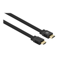 Produktbild för Manhattan HDMI Cable with Ethernet (Flat), 4K@60Hz (Premium High Speed), 5m, Male to Male, Black, Ultra HD 4k x 2k, Fully Shielded, Gold Plated Contacts, Lifetime Warranty, Polybag - HDMI-kabel med Ethernet - 5 m