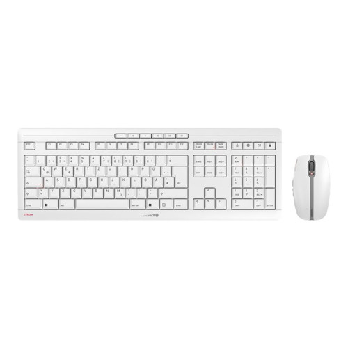 CHERRY STREAM DESKTOP RECHARGE - sats med tangentbord och mus - QWERTZ - tysk - blekgrå Inmatningsenhet - Tangentbord