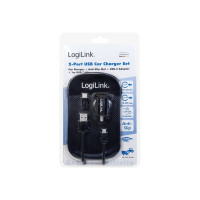 Produktbild för LogiLink strömadapter för bil - 2 x USB - 10.5 watt