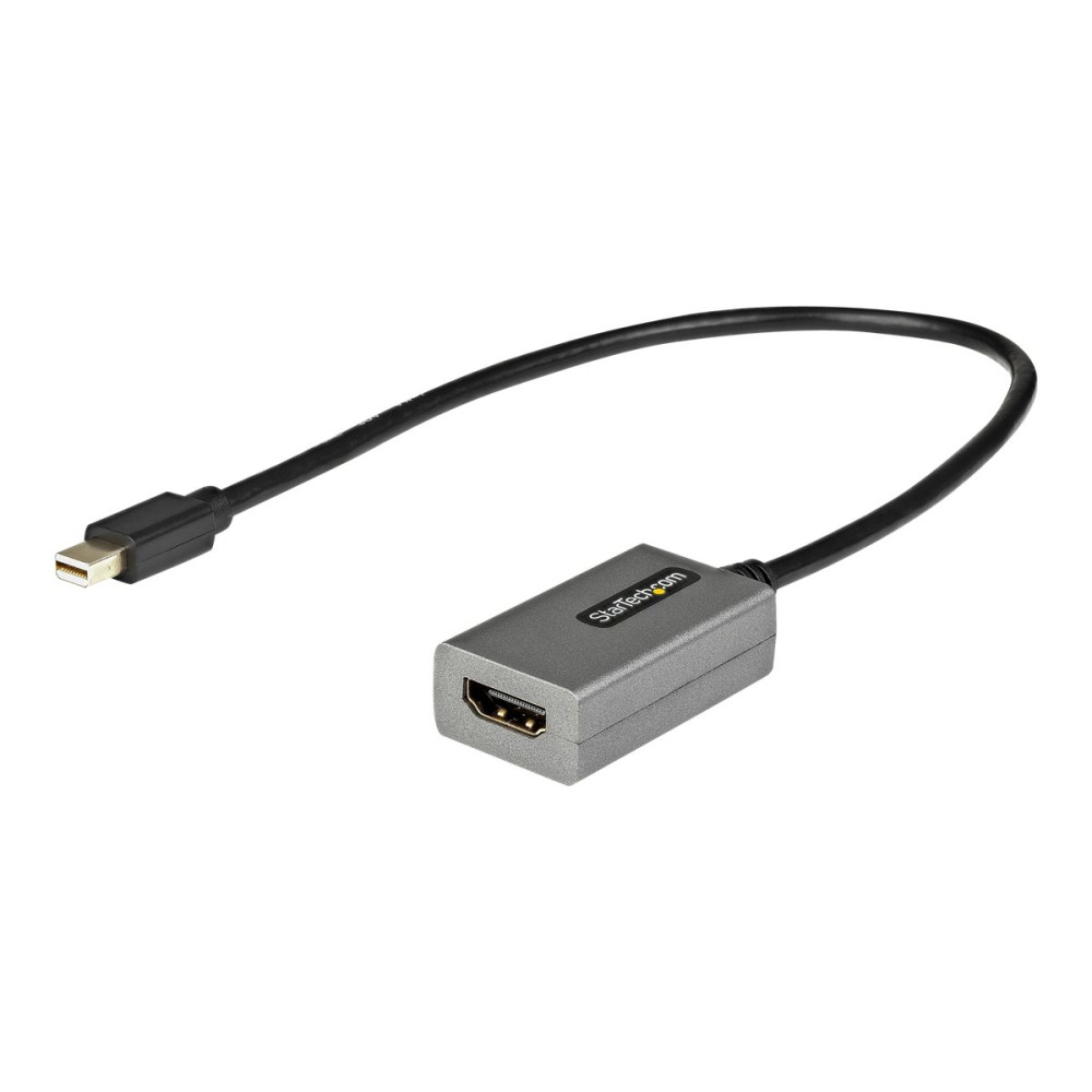 Produktbild för Startech Mini DisplayPort to HDMI Adapter, mDP to HDMI Adapter Dongle, 1080p, Mini DisplayPort 1.2 to HDMI Monitor/Display, Mini DP to HDMI Video Converter, 12" Long Attached Cable - Thunderbolt 1/2 Compatible (MDP2HDEC) - videokort - Mini DisplayPort / H