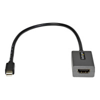 Produktbild för Startech Mini DisplayPort to HDMI Adapter, mDP to HDMI Adapter Dongle, 1080p, Mini DisplayPort 1.2 to HDMI Monitor/Display, Mini DP to HDMI Video Converter, 12" Long Attached Cable - Thunderbolt 1/2 Compatible (MDP2HDEC) - videokort - Mini DisplayPort / H