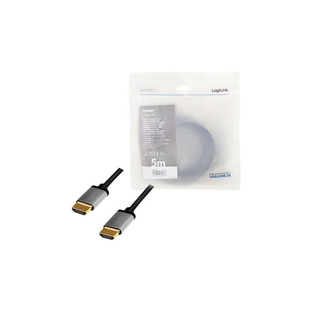 Produktbild för LogiLink HDMI-kabel med Ethernet - 5 m