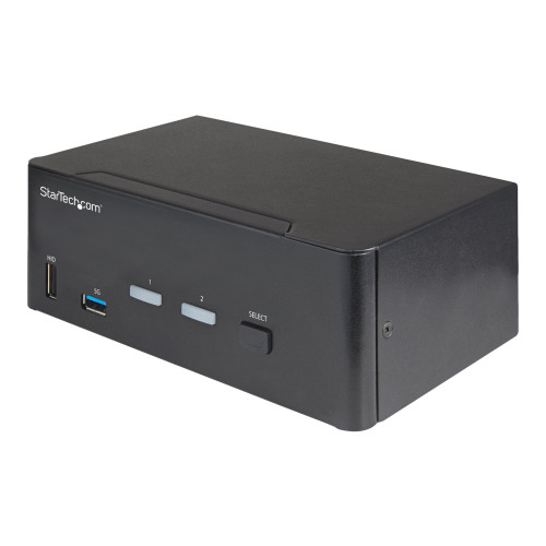 StarTech.com StarTech.com 2-ports HDMI KVM-switch för dubbla skärmar - 4K 60 Hz Ultra HD HDR - Desktop 4K HDMI 2.0 KVM-switch med 2 portar USB 3.0-hubb (5 Gbit/s) och 4x USB 2.0 HID, ljud - Snabbtangenter för omkoppling - TAA - omkopplare för tangentbord/video/mus/lju